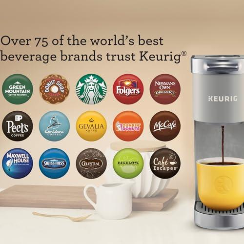 Keurig Keurig K-Mini Plus Single Serve K-Cup Pod Coffee Maker, with 6 to 12oz Brew Size, Stores up to 9 K-Cup Pods, Travel Mug Friendly, Studio Gray
