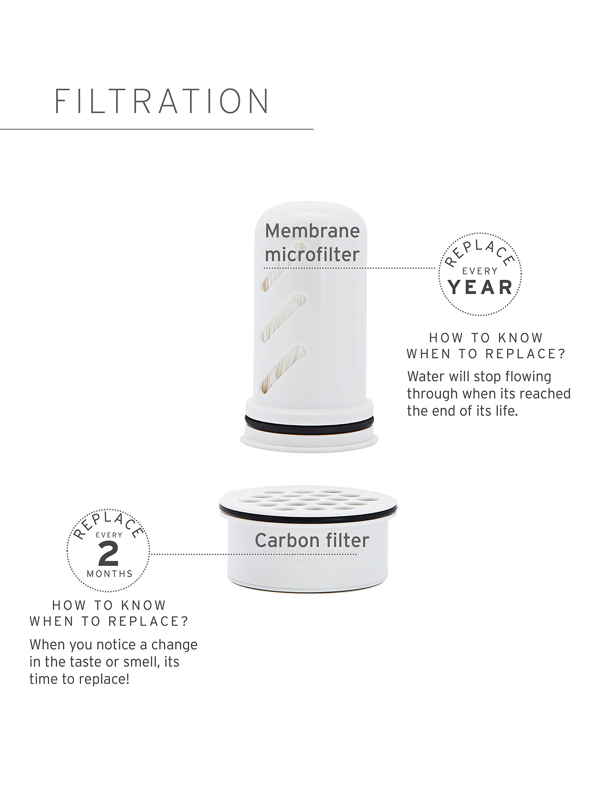 LifeStraw LifeStraw Home Pitcher Glass and Silicone Base 7 cup Pebble