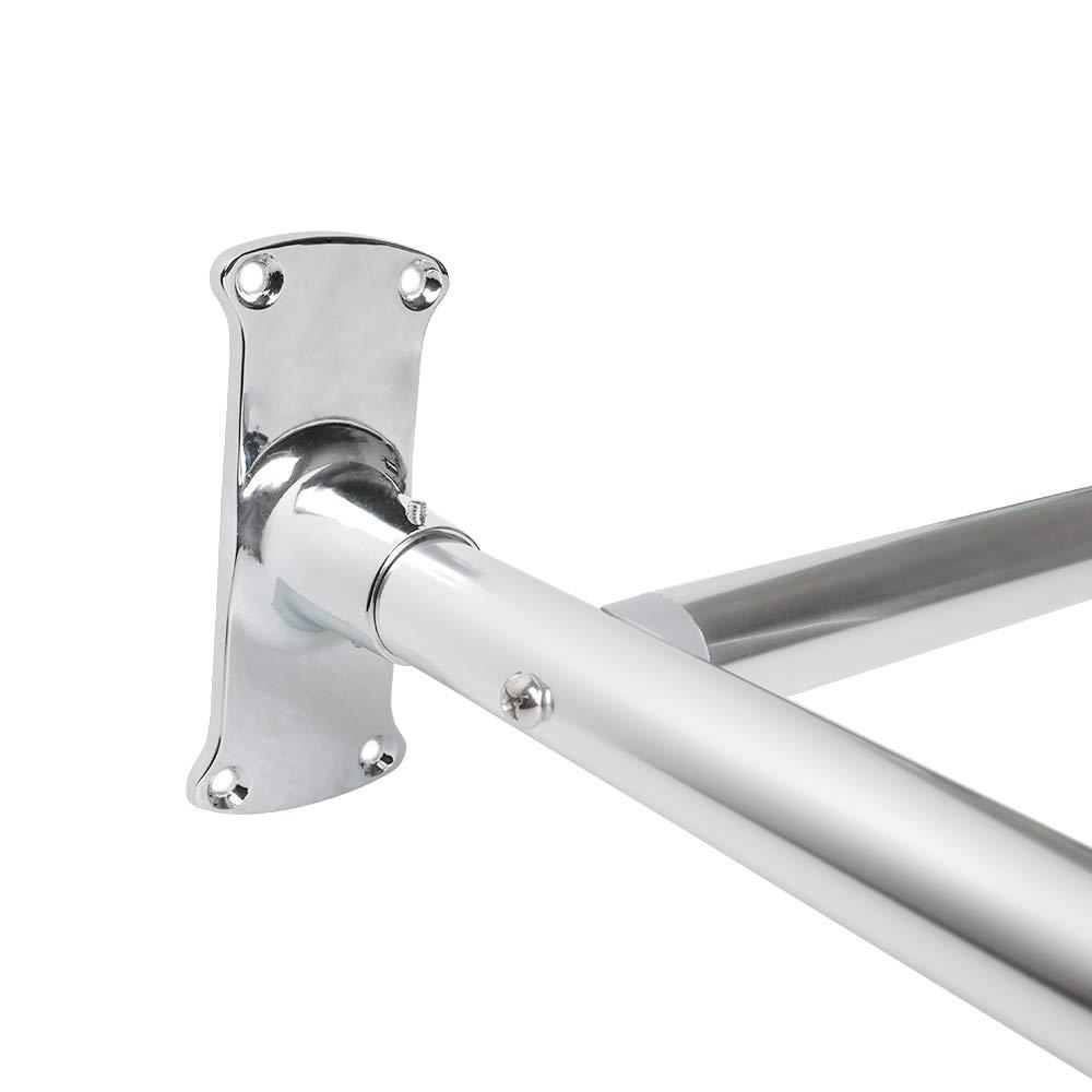 Utopia Alley Utopia Alley Rustproof Aluminum Shower Rod - Chrome | D-Shape Shower Rod with Ceiling Support, Shower Curtain Rod for Bathroom Shower, Perfect for Freestanding Tubs and Showers (61"L x 28"W)