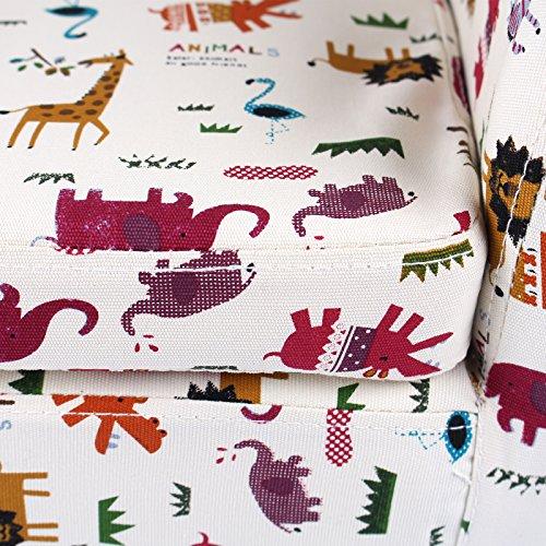 Emall Life Emall Life Kid’s Armchair Children’s Roundy Chair Cartoon Sofa Wooden Frame (Animals)