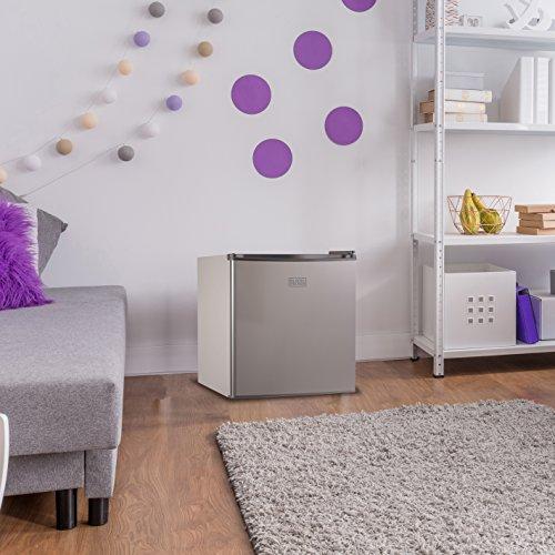 BLACK+DECKER BLACK+DECKER BCRK17V Compact Refrigerator Energy Star Single Door Mini Fridge with Freezer, 1.7 Cubic Ft., VCM, Silver