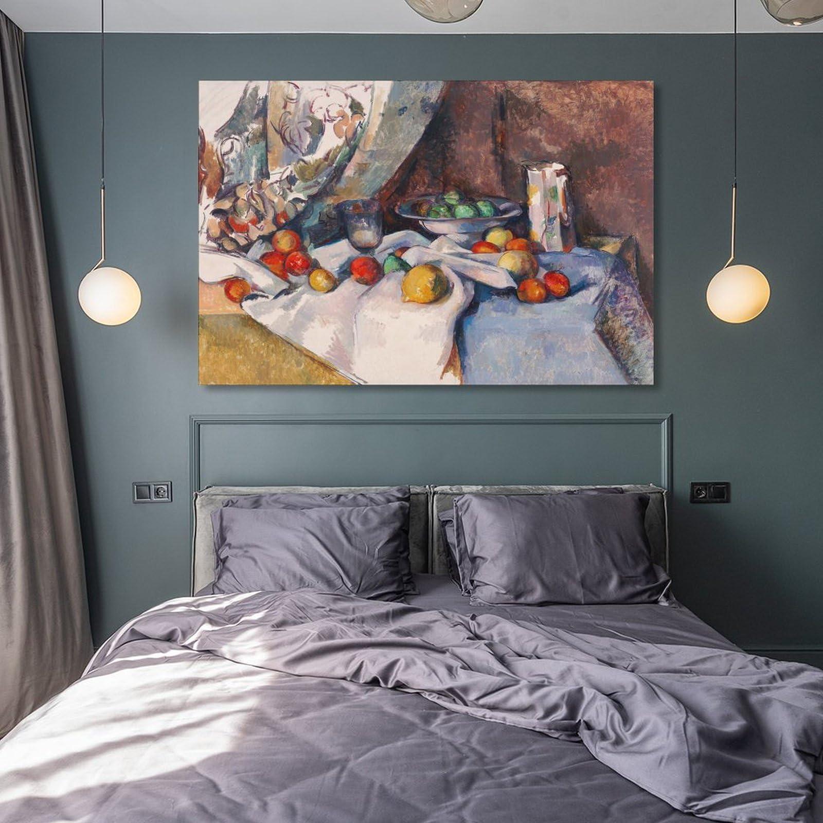 ZMLFJEA Paul Czanne,Still Life with Apples Poster Print for Teen Boys Room Wall Art Canvas Painting Print 24x36inch(60x90cm)