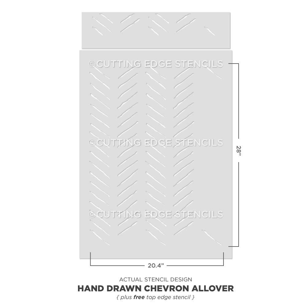 Cutting Edge Stencils Hand Drawn Chevron Wall StencilGeometric Stencil for Painting Walls Modern Stencils for Easy DIY Dcor Reusable Laser Cut Wall Stencil - Exclusive Stencil Designs from Cutting Edge Stencils