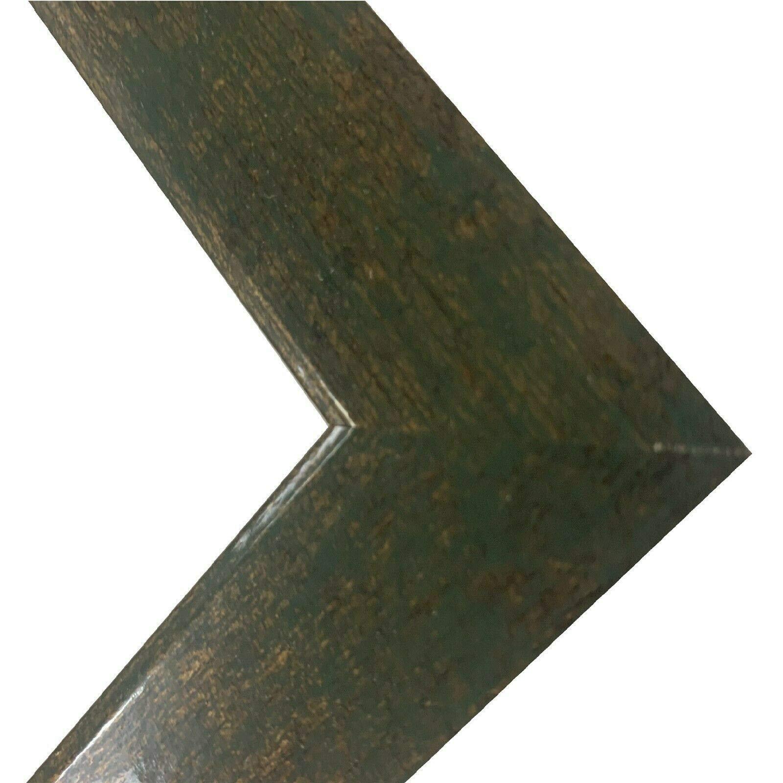 US Art US Art 14x20 - Inch Picture Frame, Smooth Wrapped Finish, 1.25 - Inch Wide Flat, Seaweed Green Gold, 100% American Wood Composite MDF