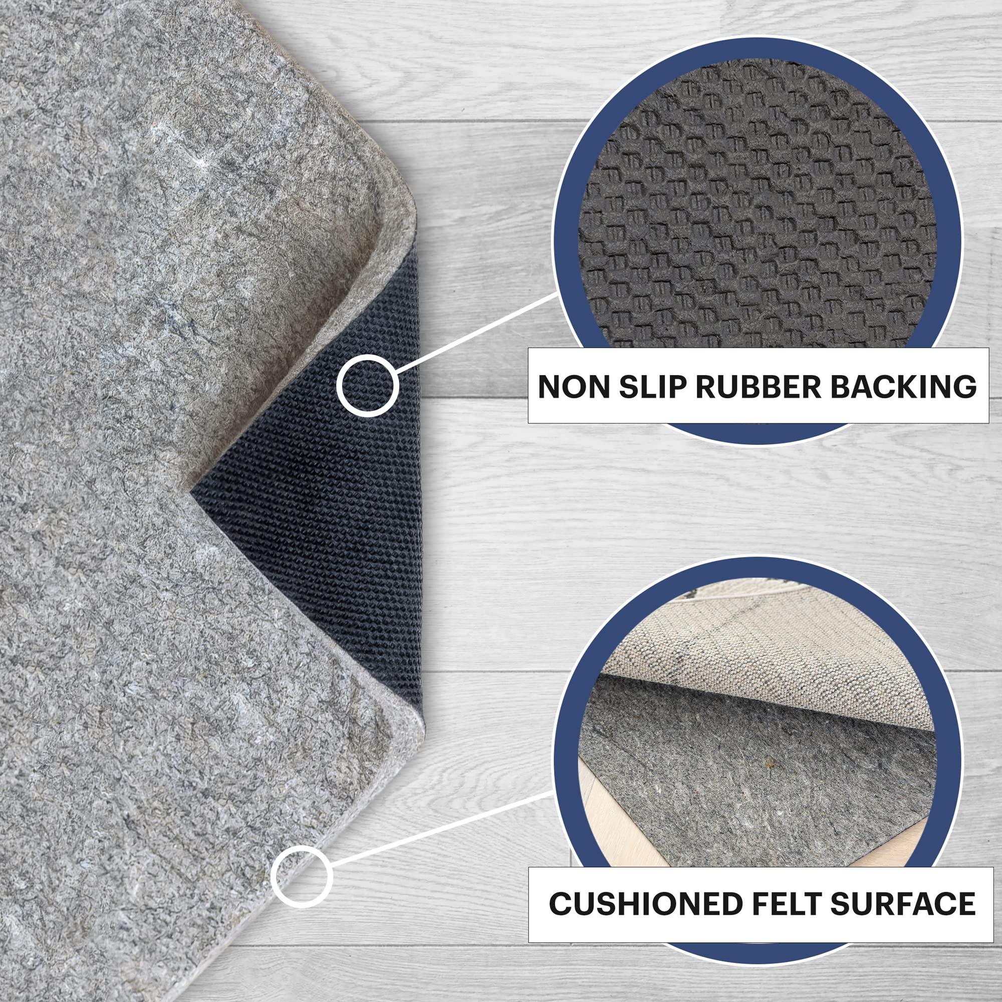 RUGPADUSA RUGPADUSA - Dual Surface - 7\'x10\' - 3/8\" Thick - Felt + Rubber - Enhanced Non-Slip Rug Pad - Adds Comfort and Protection - for Hard Surface Floors