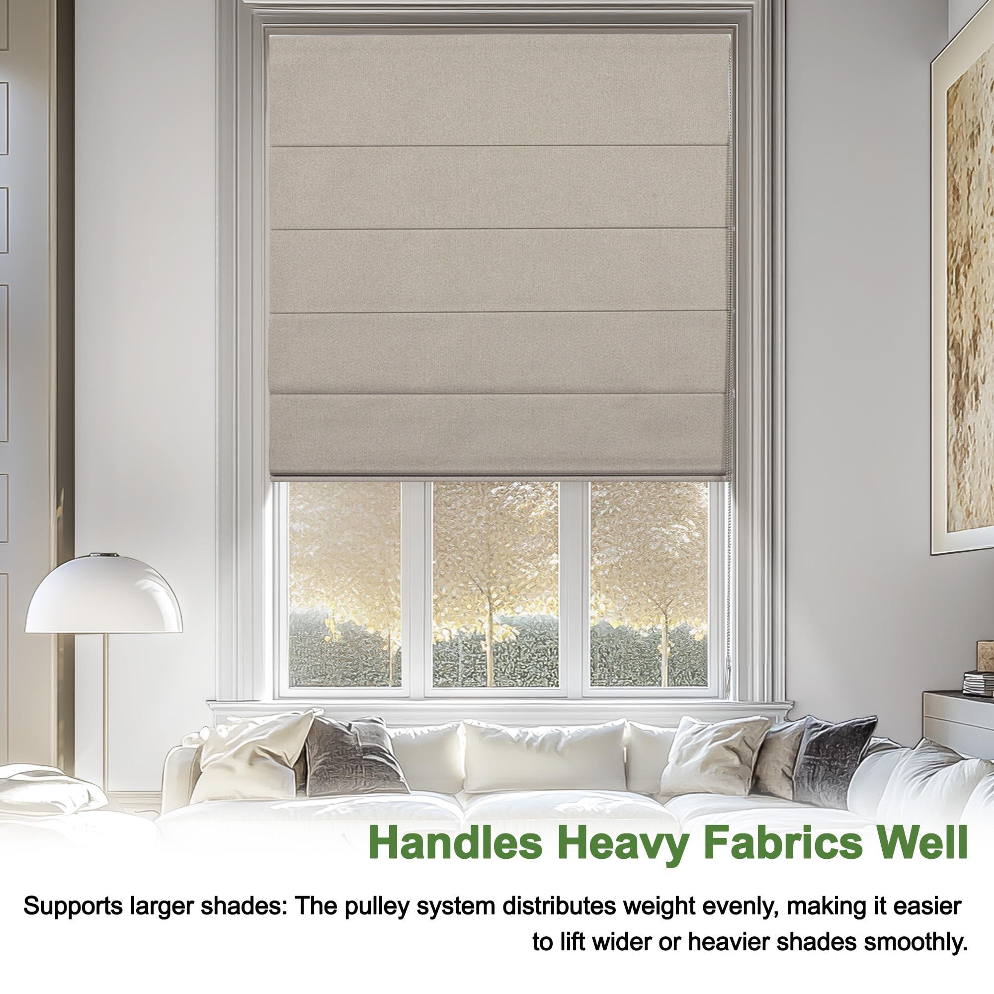BERISSA BERISSA Blackout Roman Shades for Windows,Linen Roman Blinds,Room Darkening Thermal Insulated Pull Down Window Shades for Home Living Room Bedroom,Sand Brown,34" W x 66" H