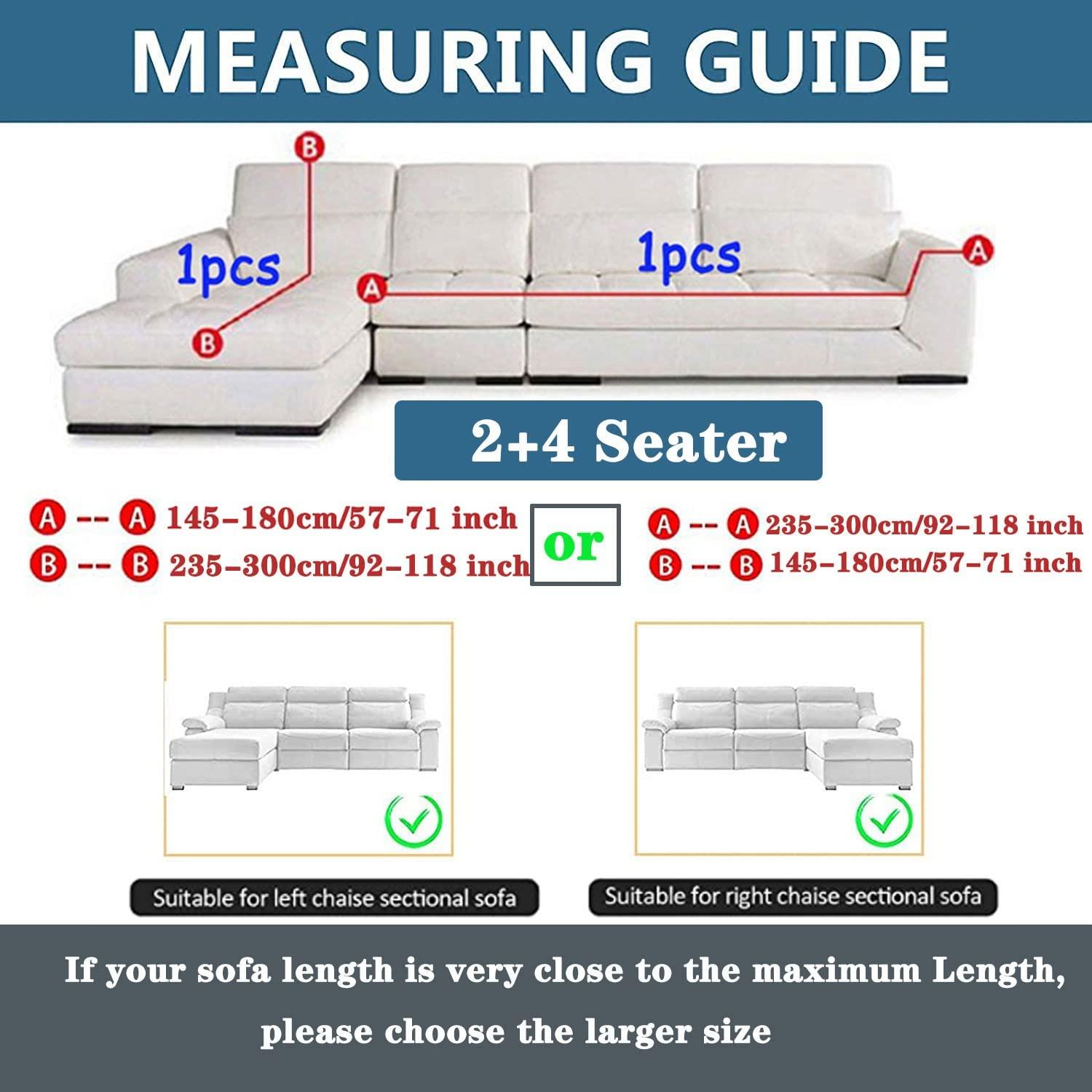 ZFHNYJWKL Stretch Sofa Slipcover L Shape Sofa Covers for Sectional Sofa Set,Couch Covers Chaise Lounge Covers for Dogs Pets Kids,Furniture Protector Covers for 3 Cushion Couch for Living Room(BlueB,2+4 Seat)