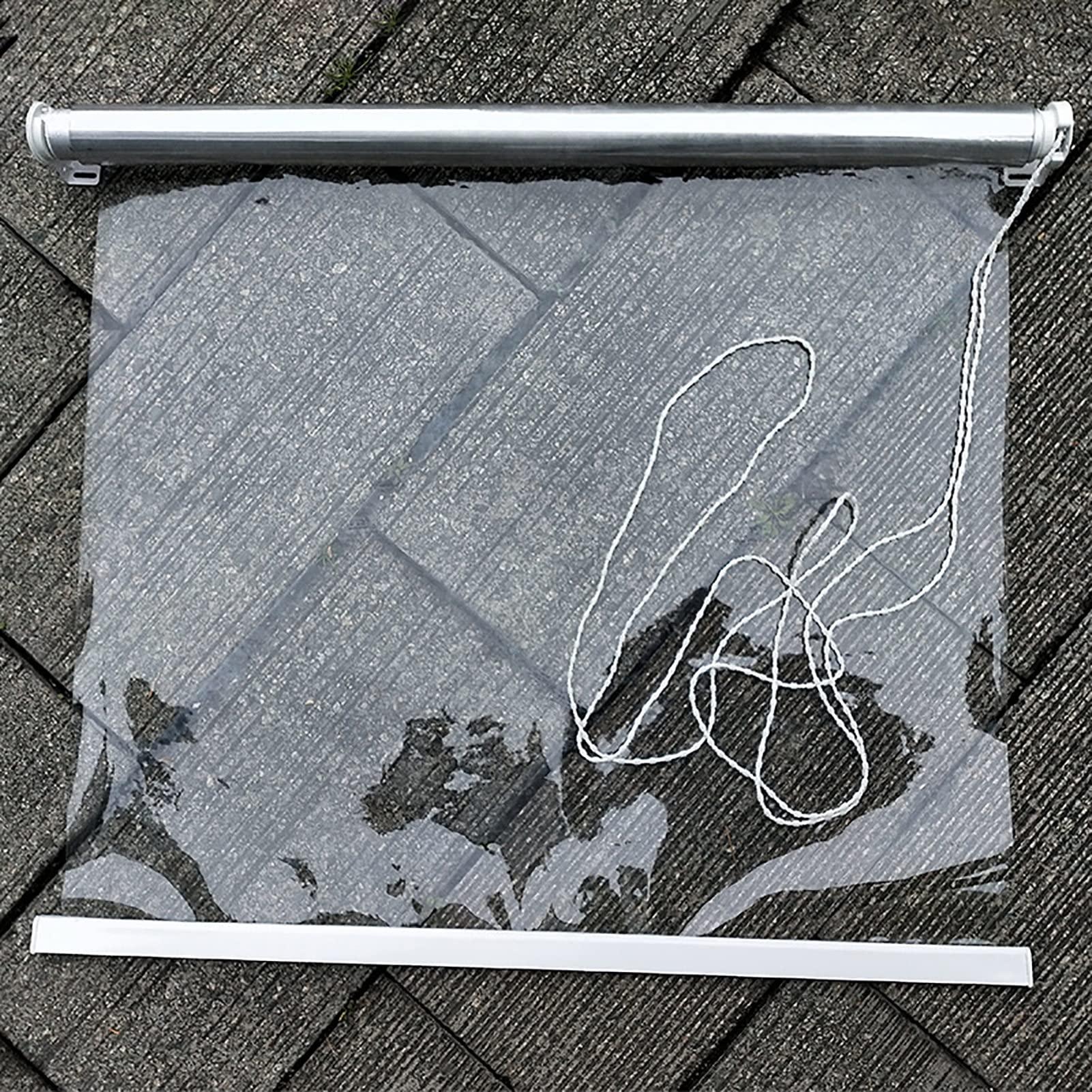 AFGZQ AFGZQ Clear PVC Outdoor Roller Blinds Windproof, Waterproof, Heat Preserving, Balcony, Porch, Pergola, Greenhouse (Clear, 47"W x 79"H)