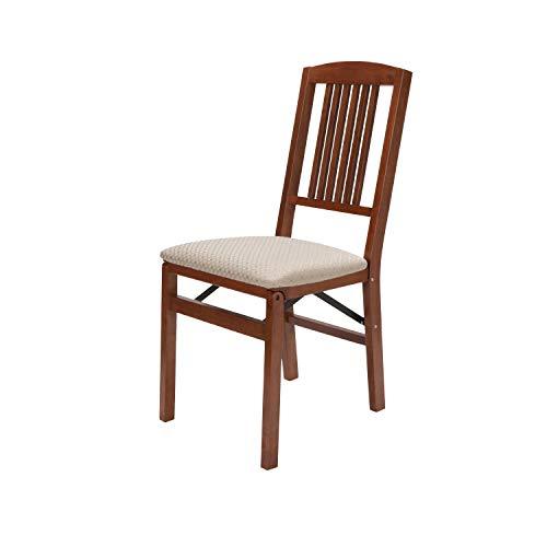 MECO Stakmore Simple Mission Folding Chair Finish, Set of 2, Wood, Cherry