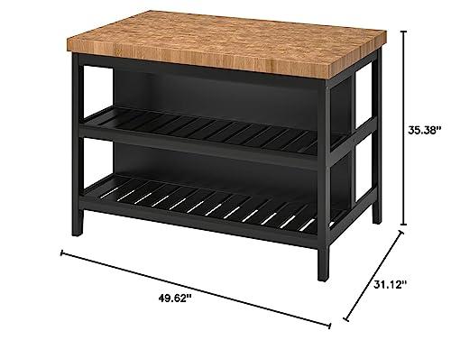 IKEA Ikea Vadholma Kitchen Island Black Oak 49 5/8x31 1/8x35 3/8 203.591.54