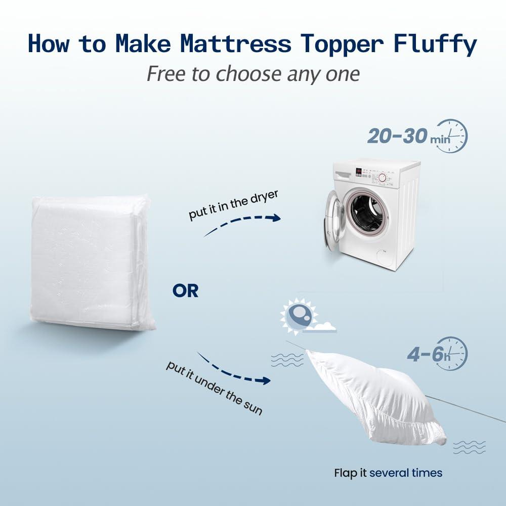 SOPAT SOPAT Mattress Topper RV King Size Extra Thick Mattress Pad 8-21" Deep Pocket Soft Down Alternative Fill Mattress Protector Pillow Top Mattress Cover (72x80 Inches, White)