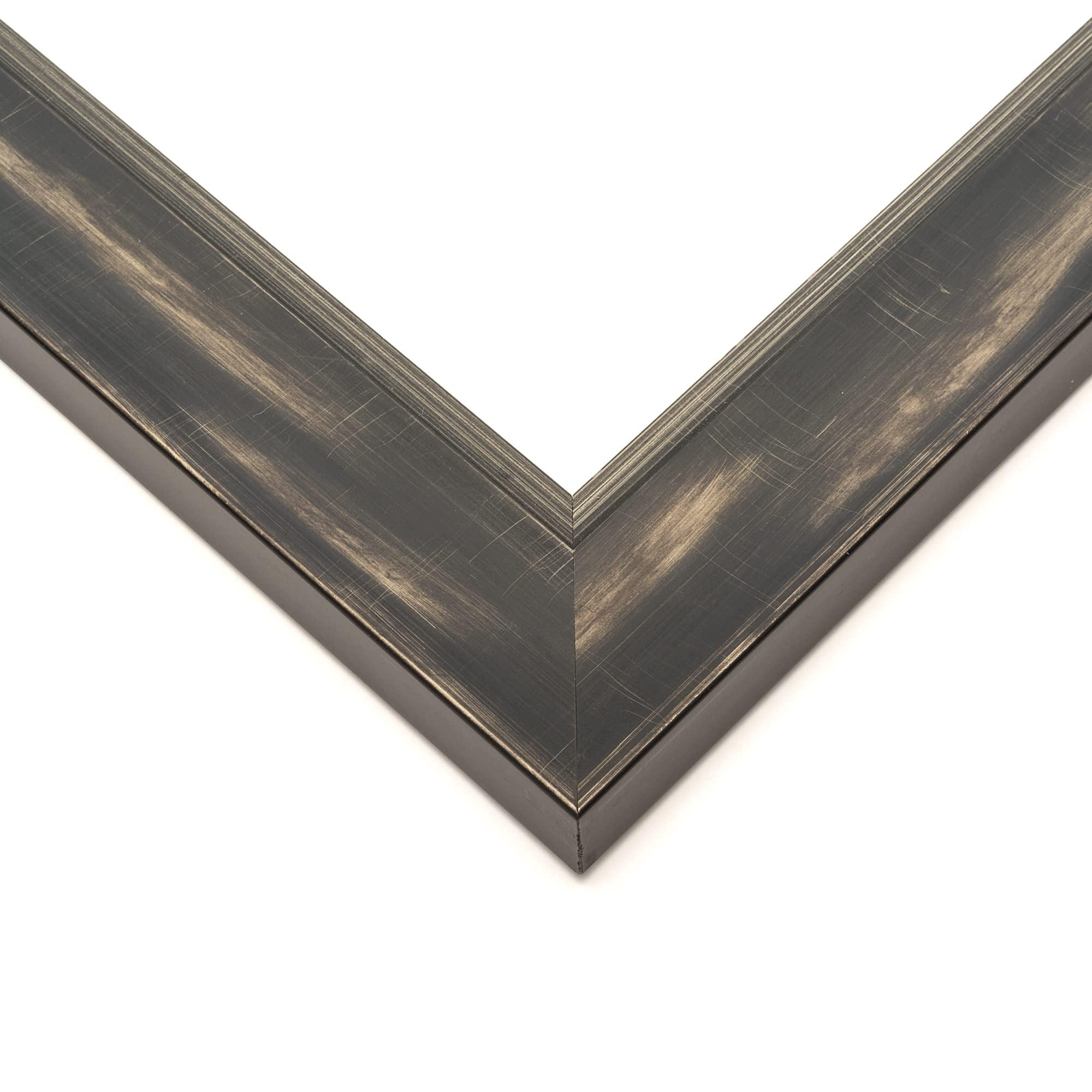 CustomPictureFrames.com 11x16 Frame Silver Real Wood Picture Frame Width 1.5 Inches | Interior Frame Depth 0.5 Inches | Gavin Modern Photo Frame Complete with UV Acrylic, Foam Board Backing & Hanging Hardware