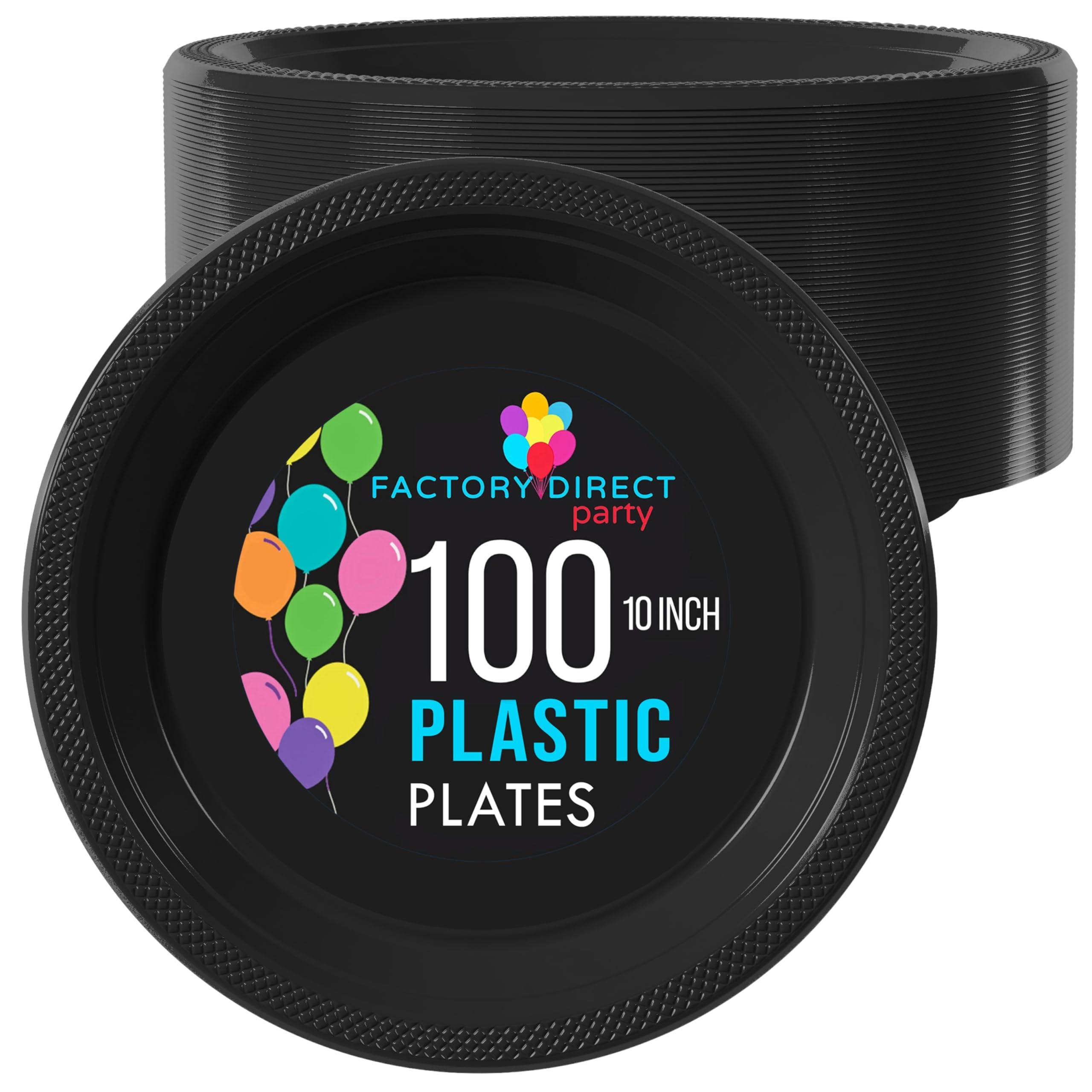 Exquisite Exquisite Black Plastic Plates Disposable 10\" Black Plastic Dinner Plates 100 Pcs Black Disposable Plates Plastic Plates For Party Plates Disposable Heavy Duty Black Plates Disposable For Party