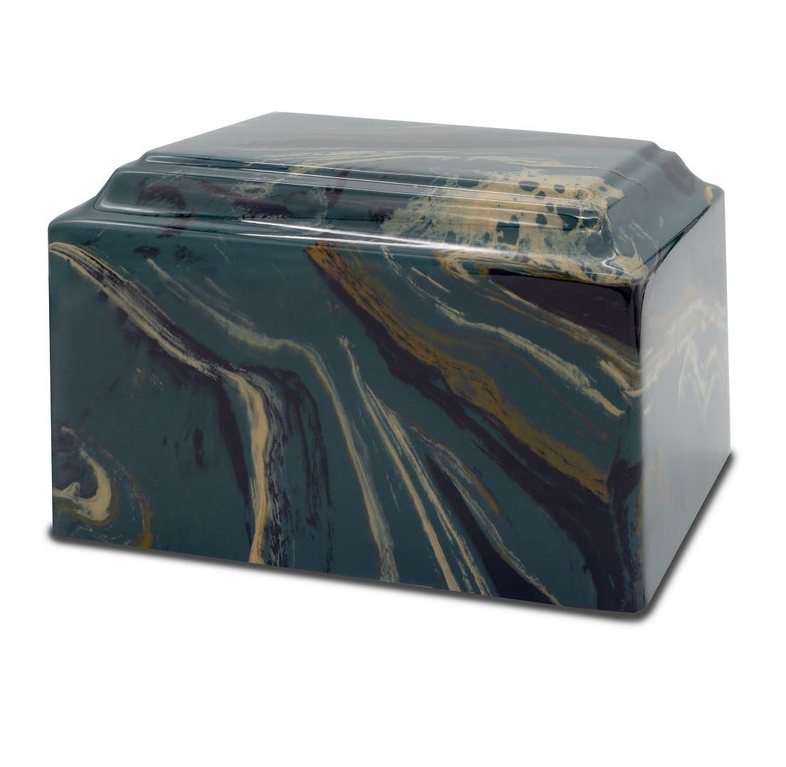 Trinityurns Trinityurns Classic Cultured Marble Cremation Urn for Human Ashes - Adult /Large Size, Marble Urn, Adult Affordable Urn for Human Ashes Suitable for Ground Burial or Home Memorial (Camo)