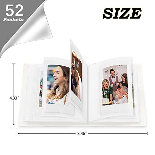 Ruibytree 52 Pockets Mini Photo Album for Fujifilm Instax Mini Instant Film, Polaroid Snap, Z2300, SocialMatic Instant Cameras & Zip Instant Printer (White, 1Pack)