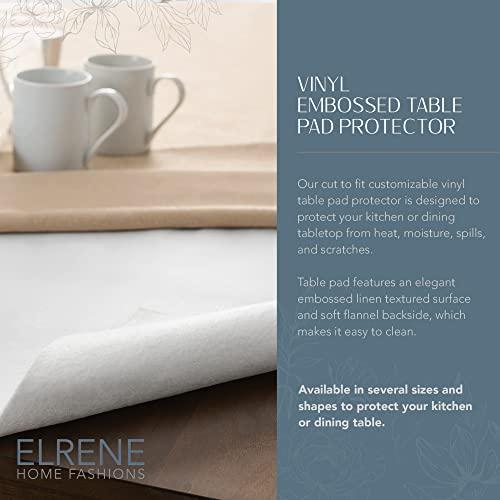 Elrene Home Fashions Elrene Home Fashions Deluxe Heavy Duty Table Pad Protector Cushioned Flannel Backing, 52\" x 70\", White