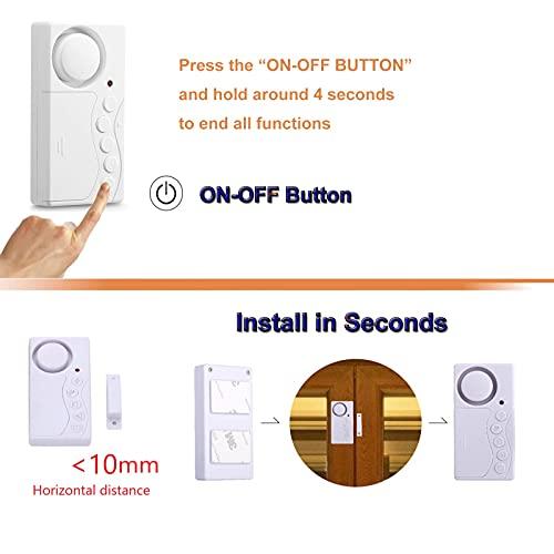 Umiitto Fridge Door Alarm with Delay Upgrade 3/15/30/60 Seconds Security Window/Door Alarm for Home Safety Loud 108dB Freeze Door Open Chime Refrigerator Alert (1 Set)