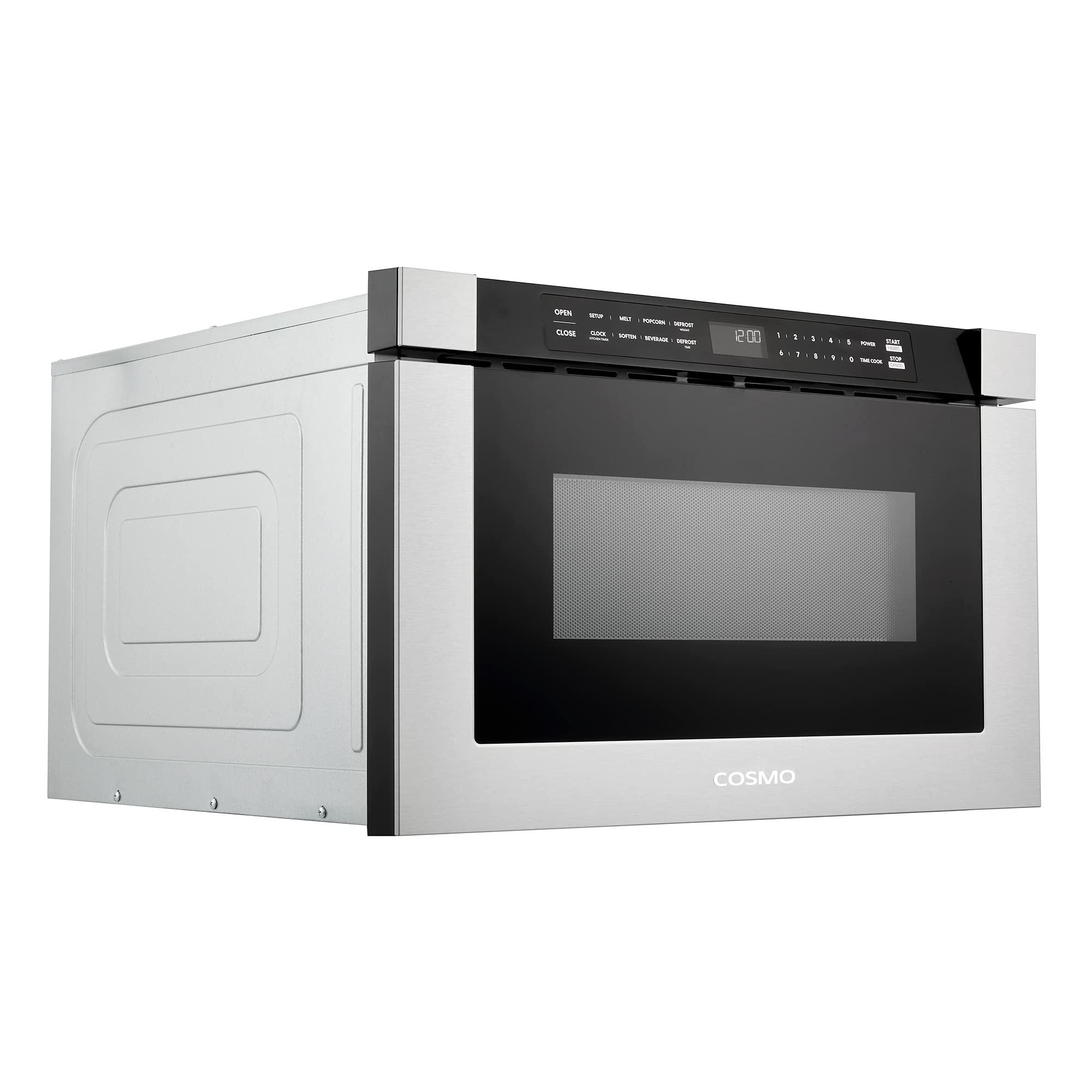COSMO COSMO COS-12MWDSS-NH 24 in. Built-in Microwave Drawer with Automatic Presets, Touch Controls, Defrosting Rack and 1.2 cu. ft. Capacity in Stainless Steel