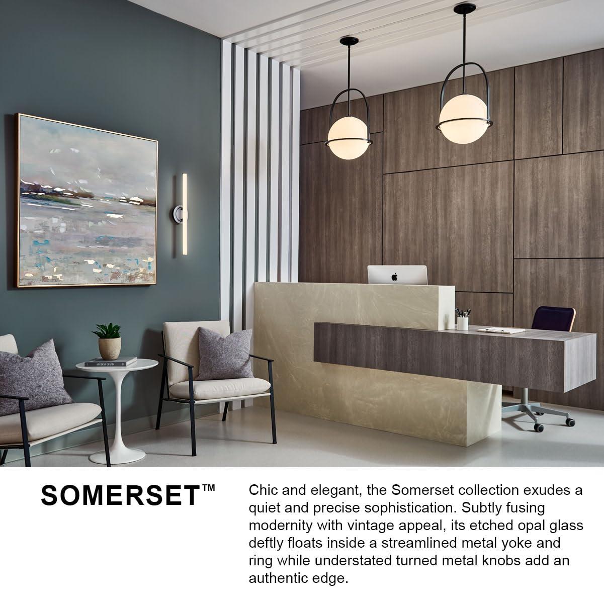 Hinkley Hinkley Somerset 3407HB Small Pendant Light - Adjustable Height, for Even or Sloped Ceilings, Etched Opal Globe, Vintage Chic - Heritage Brass