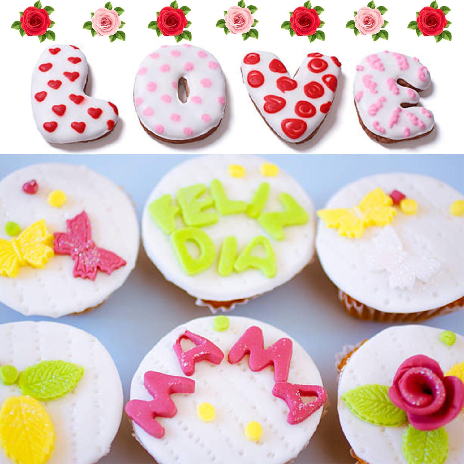 xify\'s xifys 36 Pcs Alphabet & Number Cookie Cutters, 2.5-3 Inch Assorted Sizes Stainless Steel Cookie Cutter Sets, Fondant & Dough Molds for Party Birthday Christmas, Fruit Cutting, Includes Steel Scraper