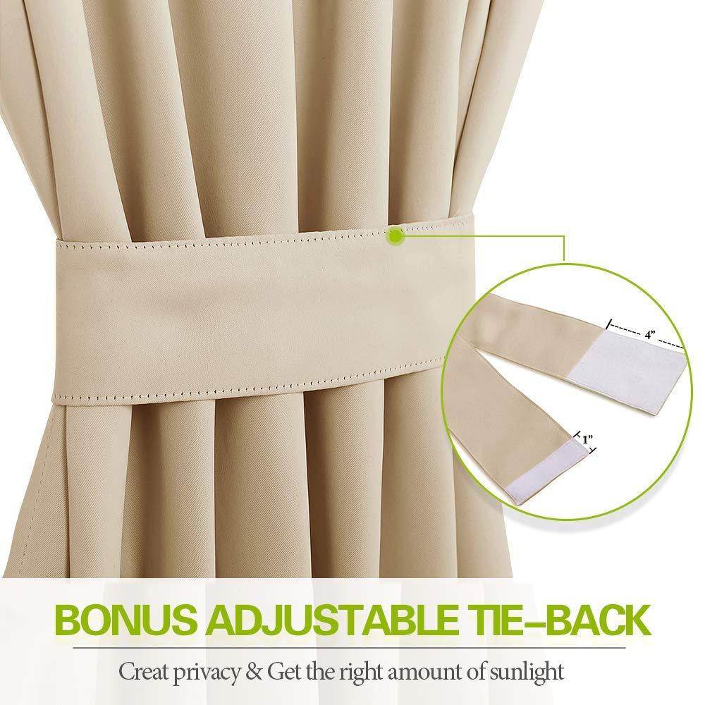 EcoDrapes EcoDrapes Room Darkening Blackout Double Pinch Pleat Curtains Extra Wide and Long Draperies NOT Traverse Rod (Beige, 72 Inch Wide by 84 Inch Long- 1 Panel)
