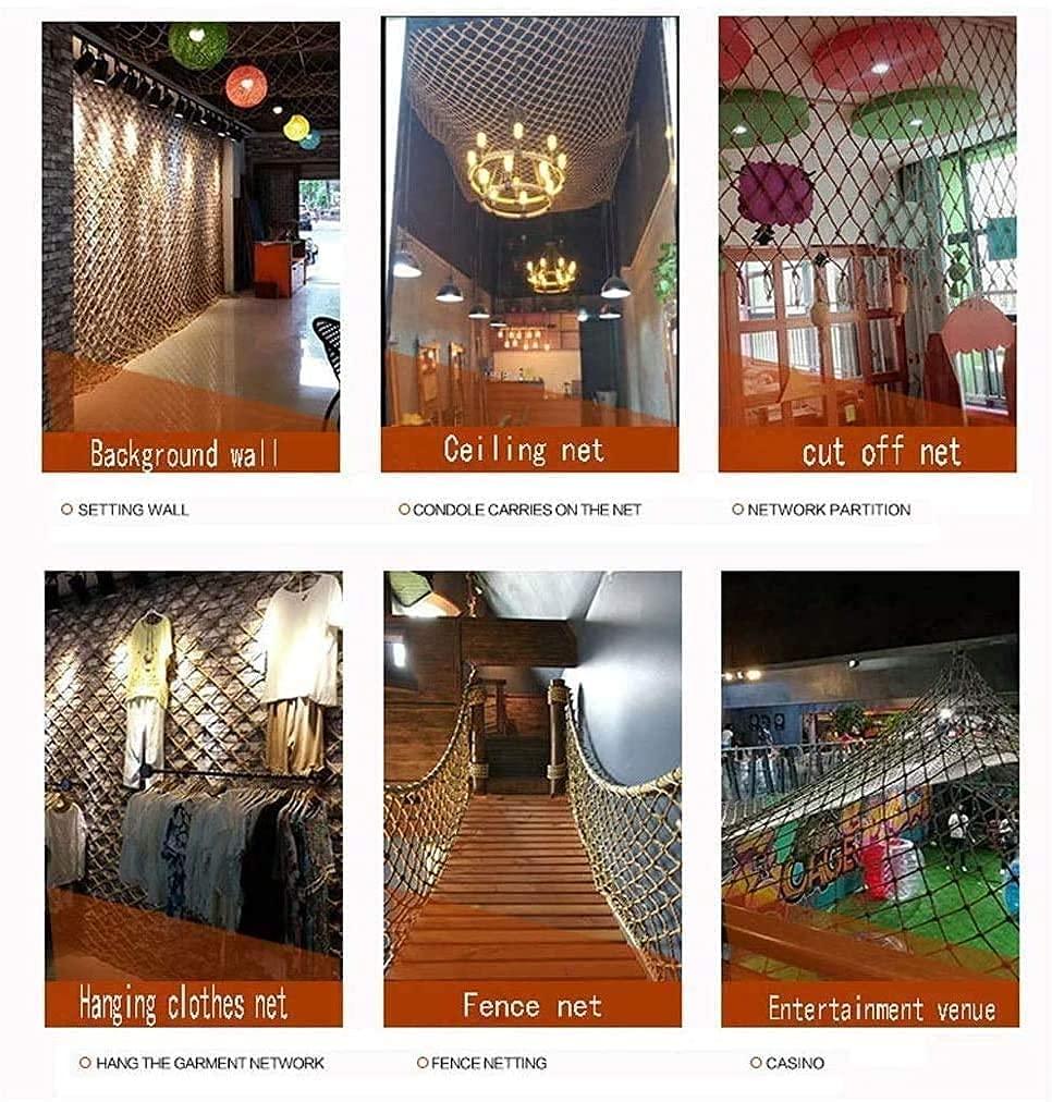 RZM RZM Heavy Duty Hemp Rope Cargo Nets - Outdoor Treehouse Fence Decor & Kids Safety Swing Rope Ladder (4 * 4m/13 * 13ft)