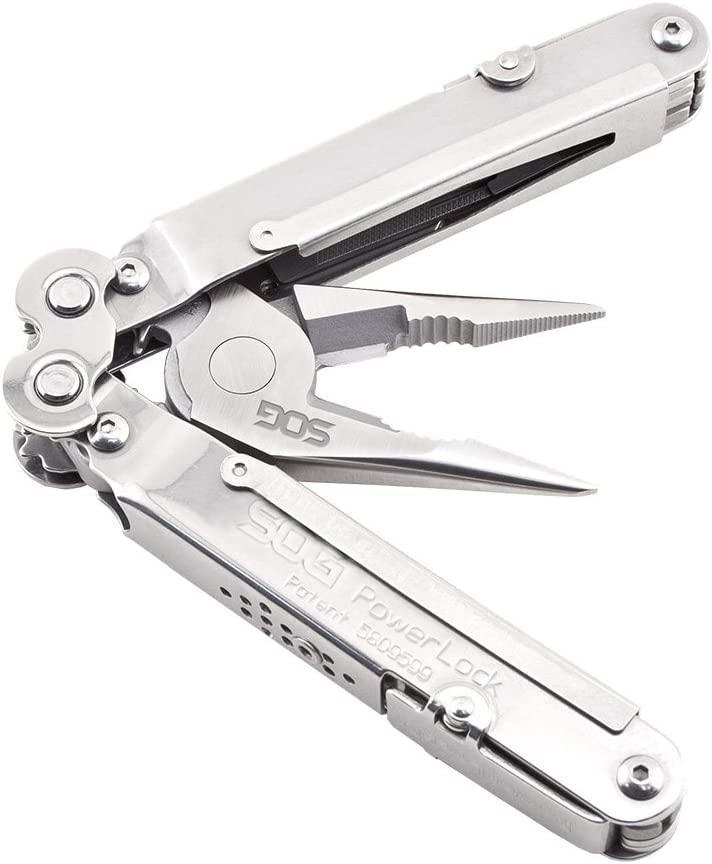 SOG SOG Multitool - Powerlock Heavy Duty Multitool Pliers, Electrician Wire Cutter Multi Tool w/ Ballistic Nylon Multitool Sheath with Clip (S60N-CP)