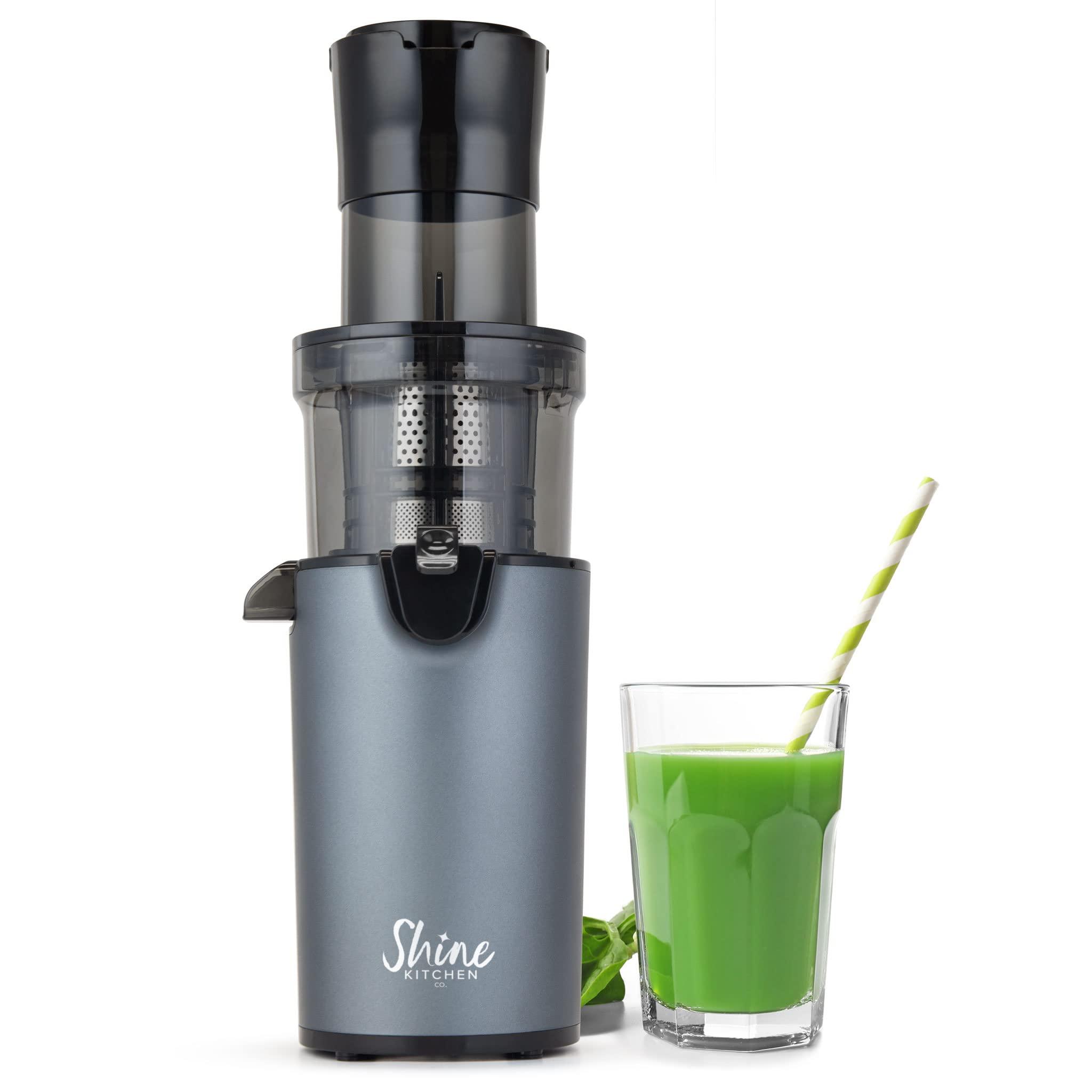 Shine Kitchen Co. by Tribest Shine SJX-1 Easy Cold Press Juicer with XL Feed Chute and Compact Body, Gray