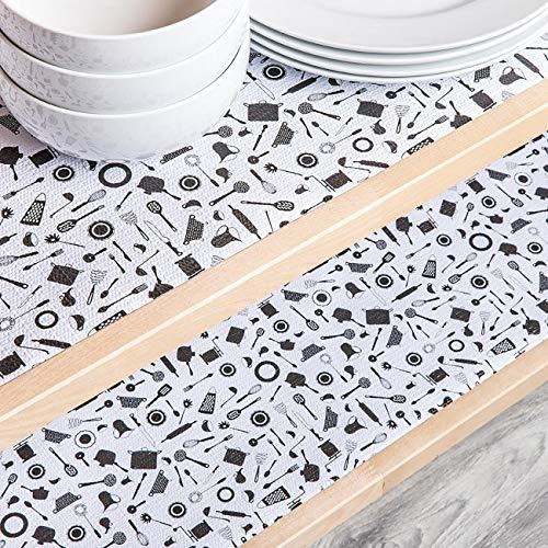 Con-Tact Brand Con-Tact Brand Grip Prints Shelf Liner, Durable and Non-Adhesive Liners, Non-Slip Drawer and Cabinet Liner, 18\" x 8\', Cucina, Pack of 1 Roll