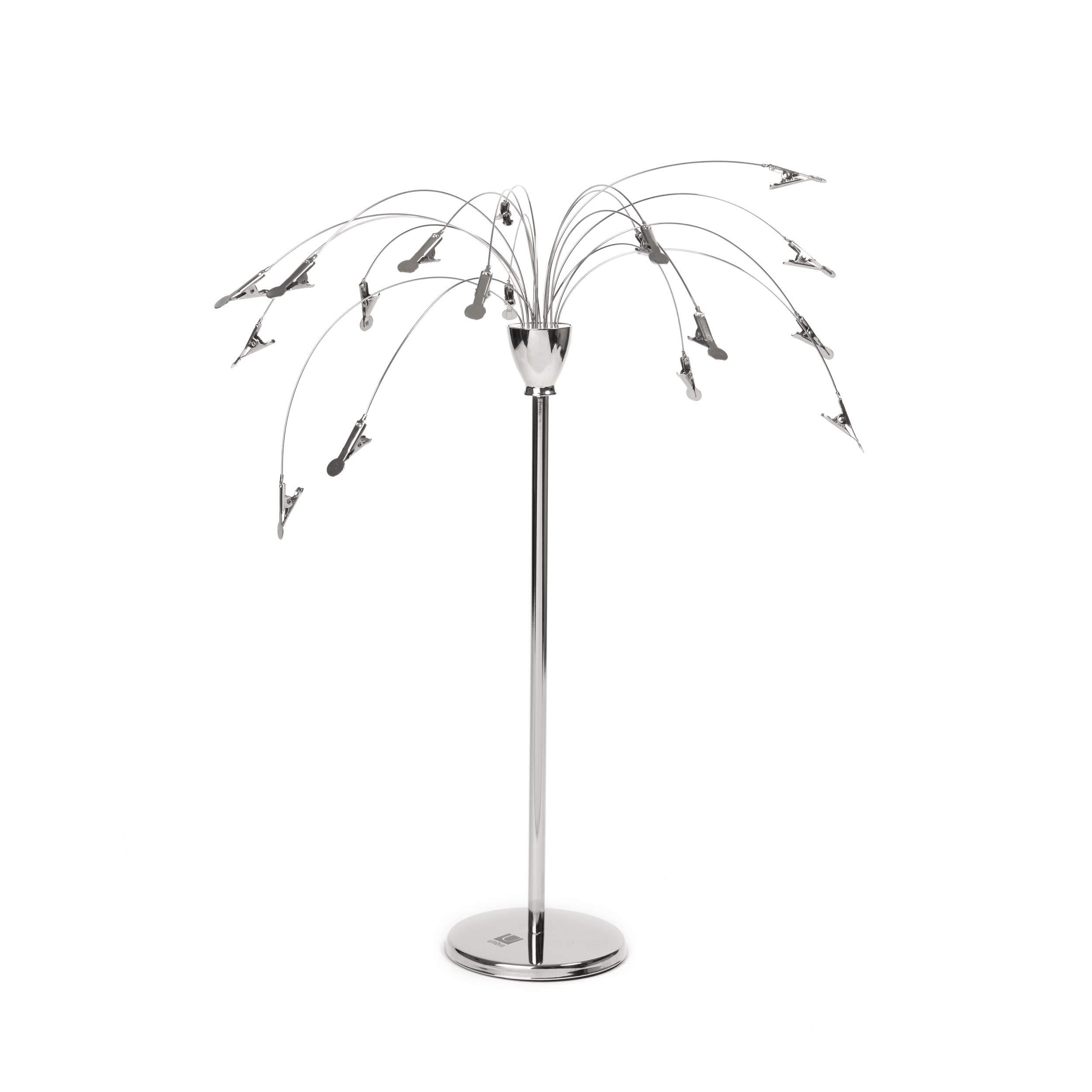 Umbra Umbra Fotofalls – Desktop Photo Holder and Picture Stand with Plated Wire and Metal Clips, Nickel, Medium
