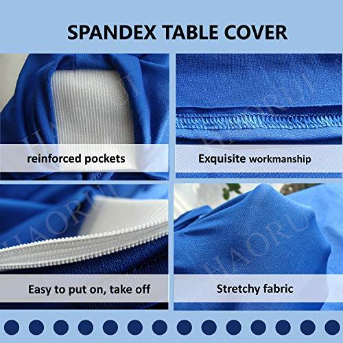 HAORUI HAORUI 30 inch Highboy Cocktail Round Fitted Stretch Spandex Table Cover Cloth for Party Wedding Royal Blue