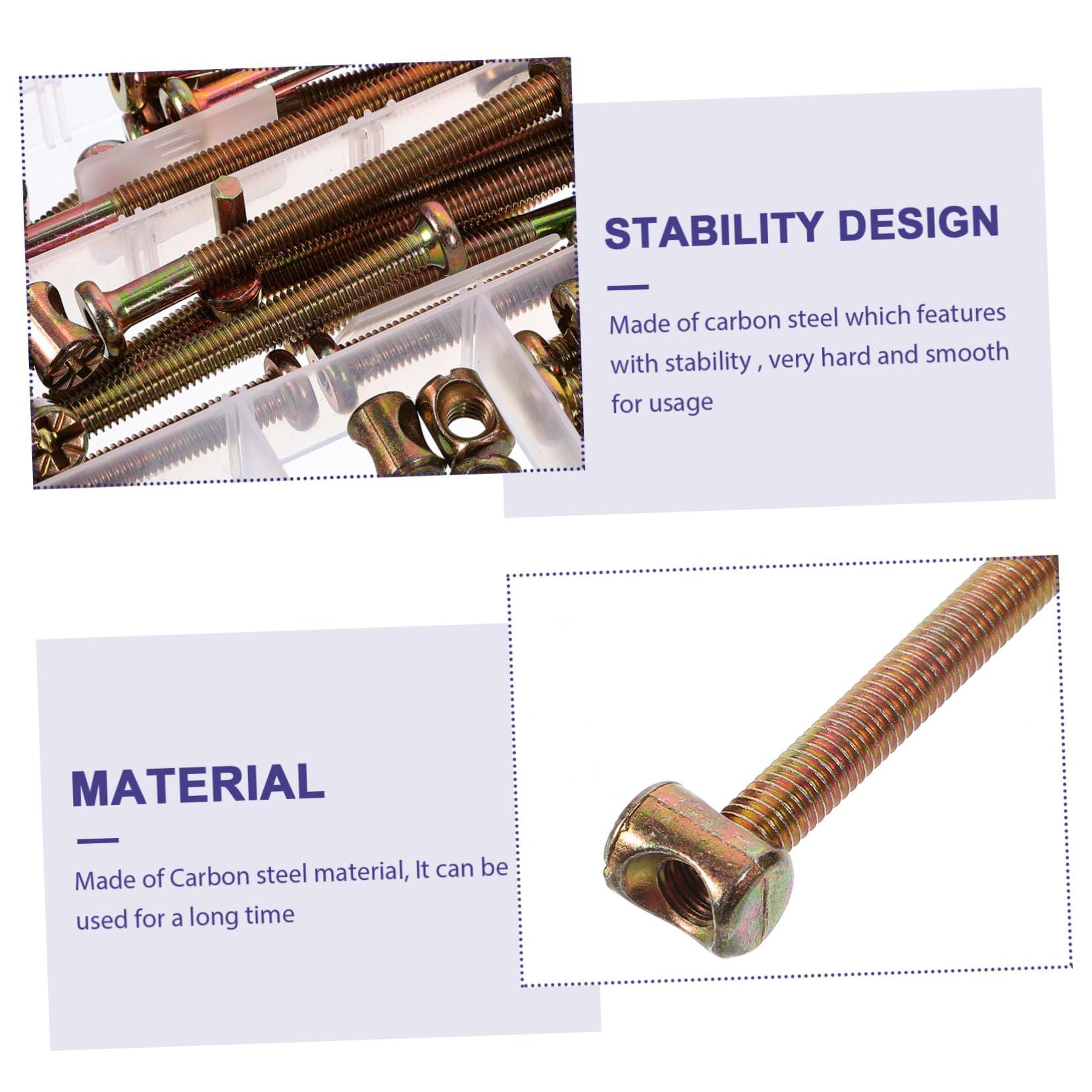 Veemoon Veemoon 1 Box Boxed Screws and Nuts Parts for Bolts Wood Bed Replacement Parts DIY Screws Barrel Nut Wood Bed Screws Replacement Wooden Bed Hardware Furniture Combination Bed Frame