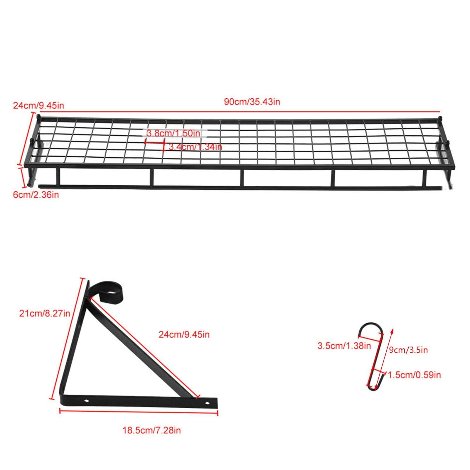 MOUMOUTEN MOUMOUTEN Metal Hanging Pan Pot Rack, Black Wall Mounted Portable with 10 Hook Holder Easy Installation Kitchen Storage Organizer for Kitchen (45CM)