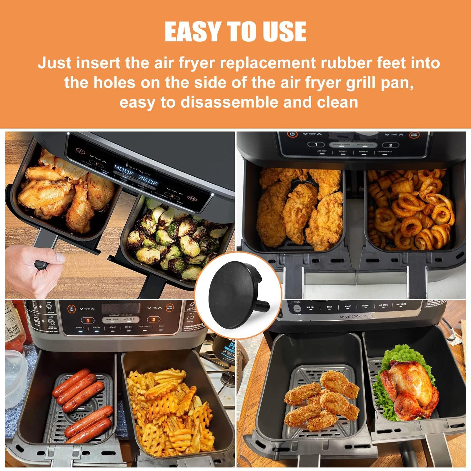 GWBSXM Air Fryer Replacement Parts for Ninja Foodi Airy Fryer, 8 PCS Food Grade Air Fryer Rubber Bumpers Feet Tabs Tips Accessories for Ninja Foodi DZ201 DZ071 DZ090 DZ100 DZ401 DZ550 DualZone Air Fryer