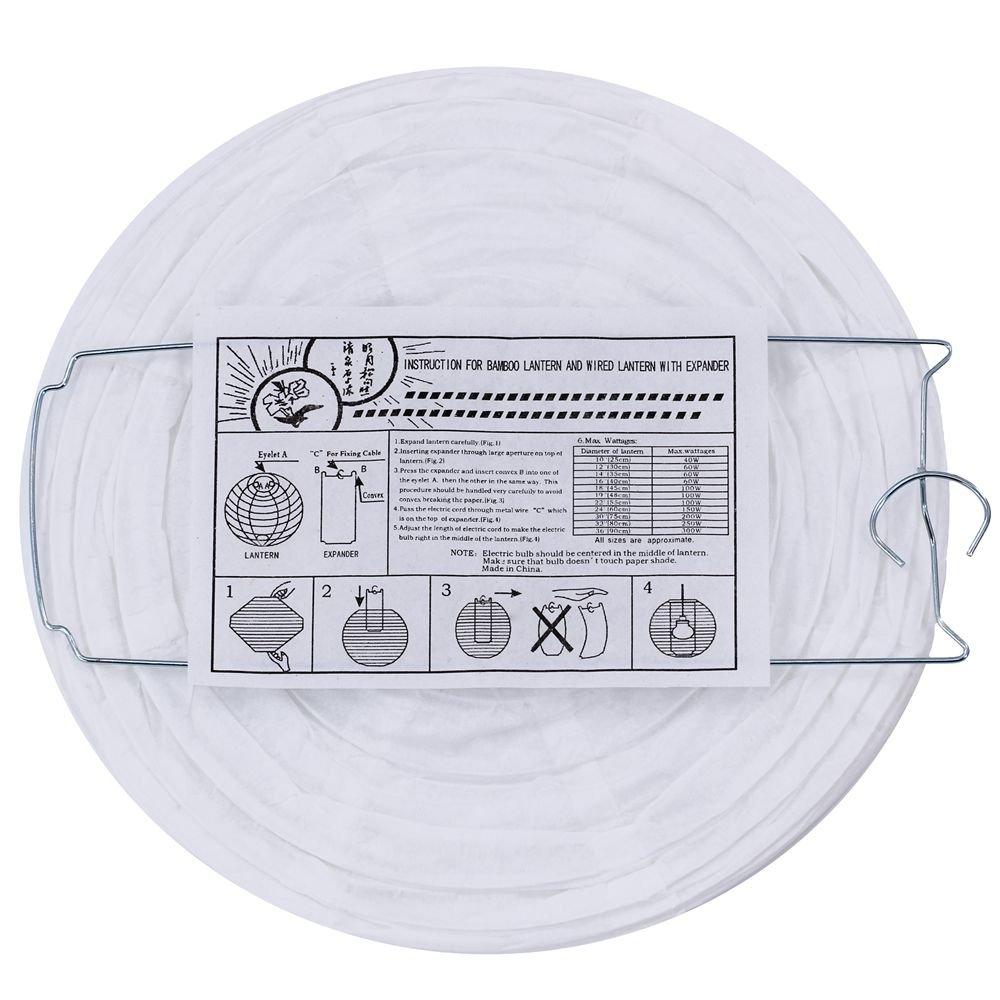 Supla Supla 20 Pack Chinese White Paper Lantern Hanging Paper Lanterns White Round Paper Lanterns 4 6 8 10 12 White Hanging Lanterns Wedding Party Decorations
