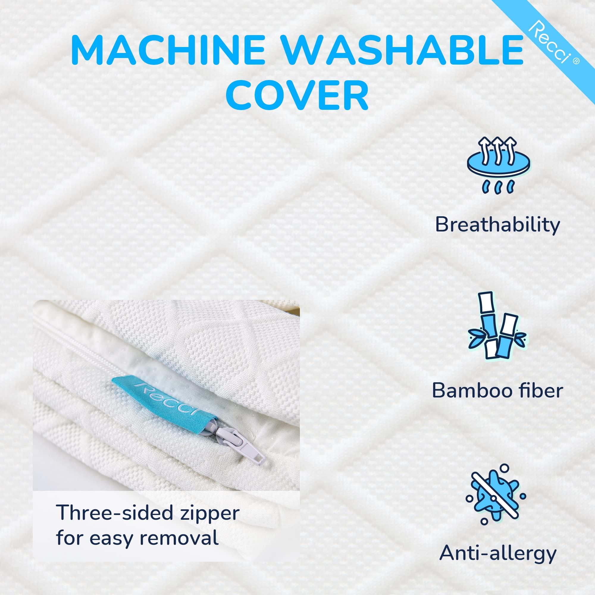 RECCI RECCI 3 Inch Twin XL Mattress Topper, Memory Foam Pressure-Relieving for Back Pain, Mattress Topper with Removable & Washable Cover for College Dorm, CertiPUR-US Certified, Twin XL