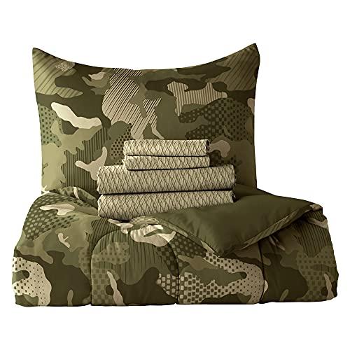 dream FACTORY Dream Factory Boys Army Green Desert Camo Comforter Set, Multi, Full