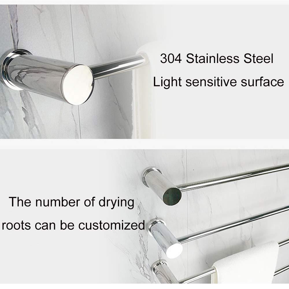 NMDCDH NMDCDH Wall Mounted Electric Towel Rack, Stainless Steel Heated Towel Rail Radiator with 3 Rod, Hard Wire Electric Towel Rack, for Bathroom, Polished
