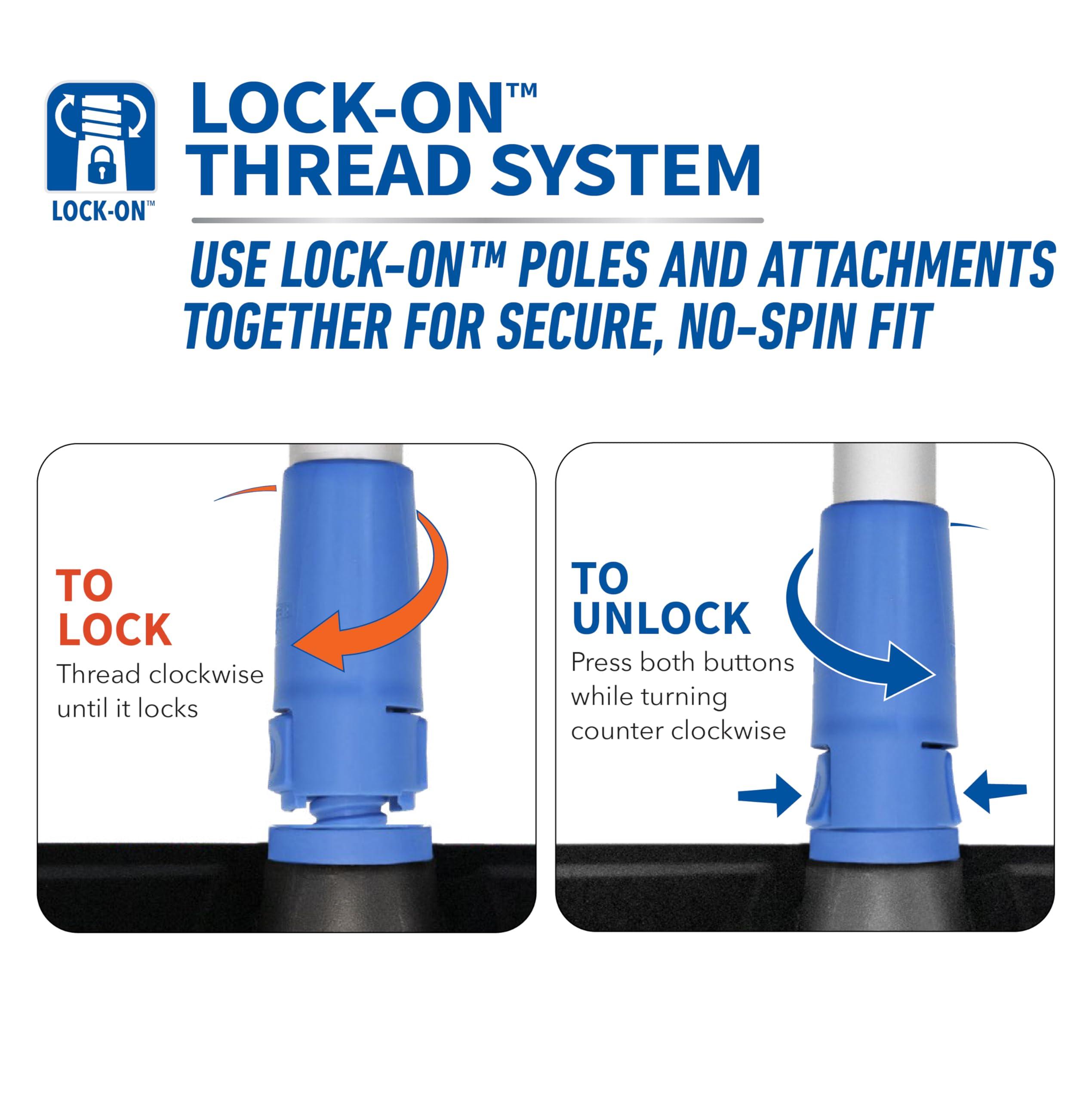 Unger Unger Professional Lock-On 10 Bi-Level Soft Wash Brush  Compatible with Lock-On 48\" Water-Flow Pole, Cleaning Brush, Wash Brush, Outdoor Brush, Great for Patios, Siding, Windows, Cars & Boats