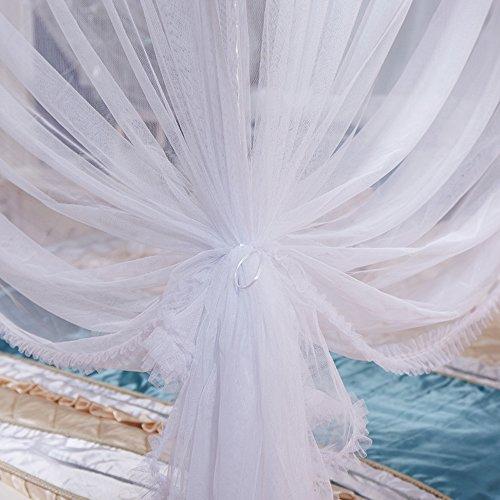 Nattey Nattey 4 Corners Princess Bed Curtain Canopy Canopies For Girls Boys Adults Bed Gift (Twin, White)