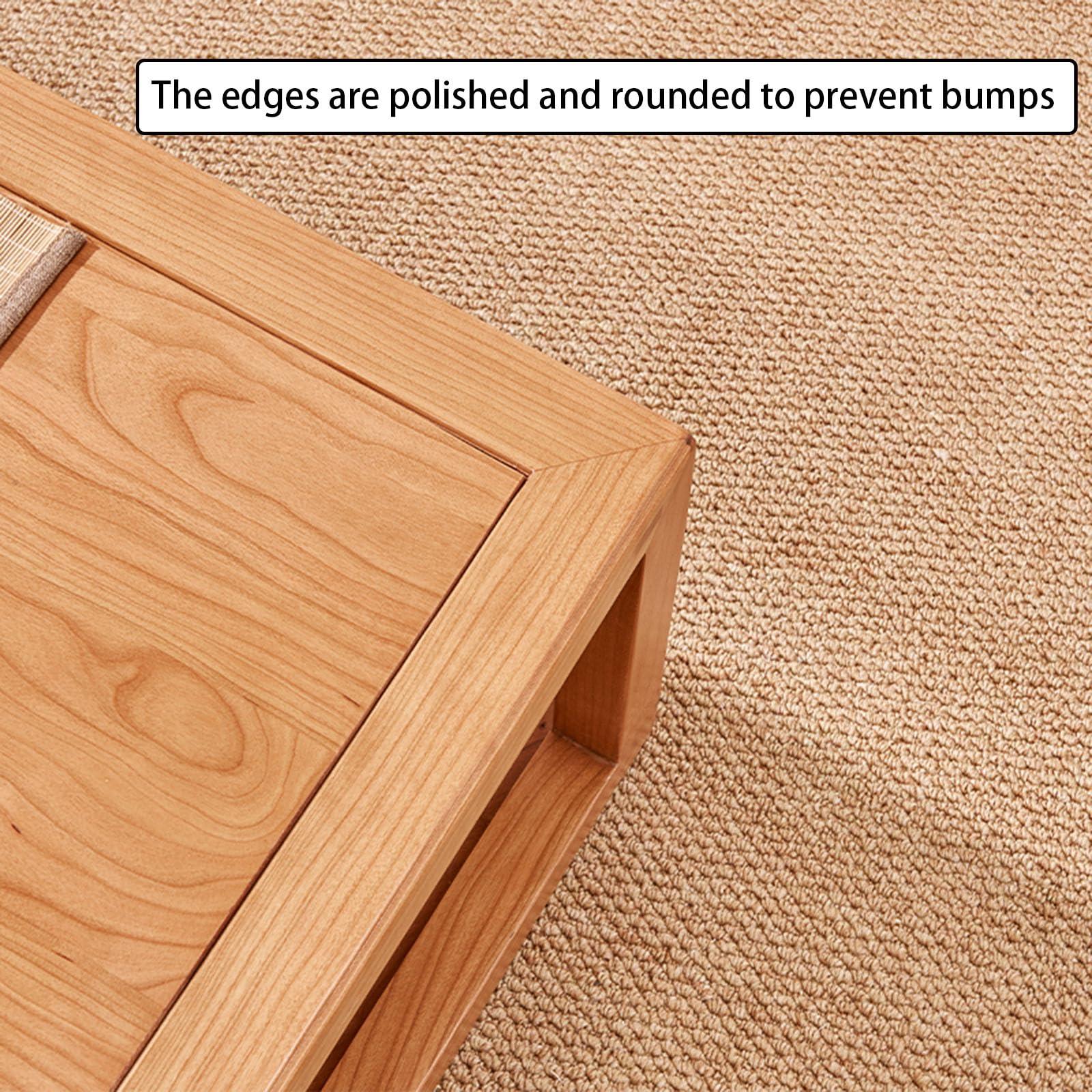 LXURY LXURY Low Height Coffee Table, Japanese Tea Table, Japanese Table for Floor Sitting Dining, Suitable for Tea Room, Balcony, Living Room, 100*50*38cm