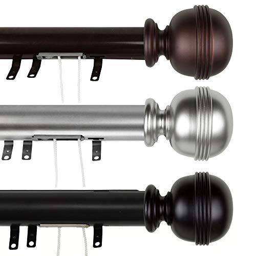 Contemporary Home Living Contemporary Home Living 163.5" Satin Silver Decorative Adjustable Traverse Rod with Sliders