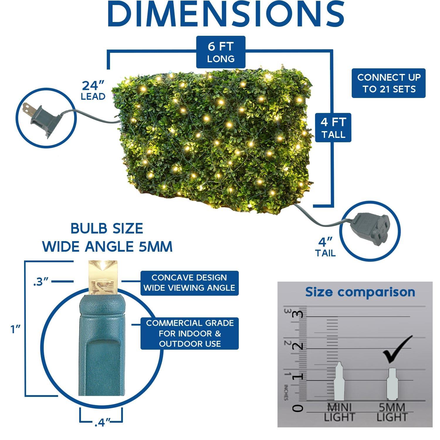 Novelty Lights Novelty Lights 4FT x 6FT 100 LED Net Lights, Net Lights Outdoor Mesh Lights Durable LED Bulbs For Bushes, Garden, Holiday, Backyard Decor Outdoor Lighting For Patio (Blue)