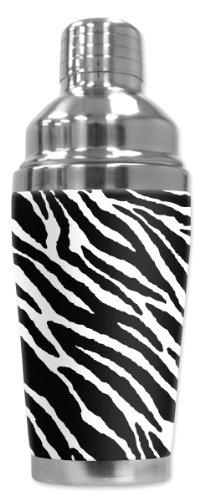 Mugzie Mugzie "Black & white Zebra" Cocktail Shaker with Insulated Wetsuit Cover, 16 oz, Black