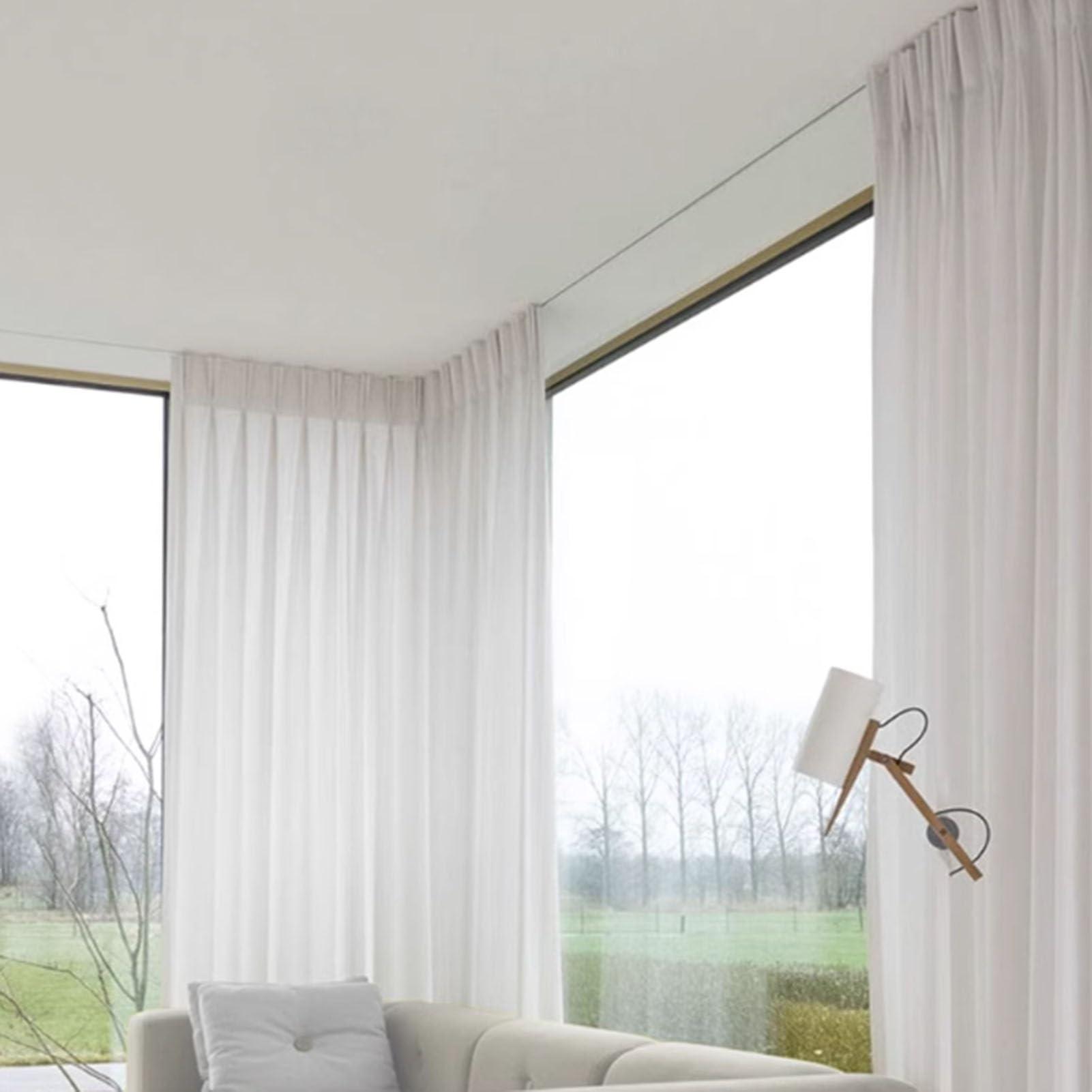 YXXSDP Room Divider Curtains Track, Flexible Cuttable Ceiling Track System/Area Privacy & Partition Bendable Rod, with Mute Rollers, for Homes Hotels Shower Classrooms (Size : 1.5m/4.9ft)