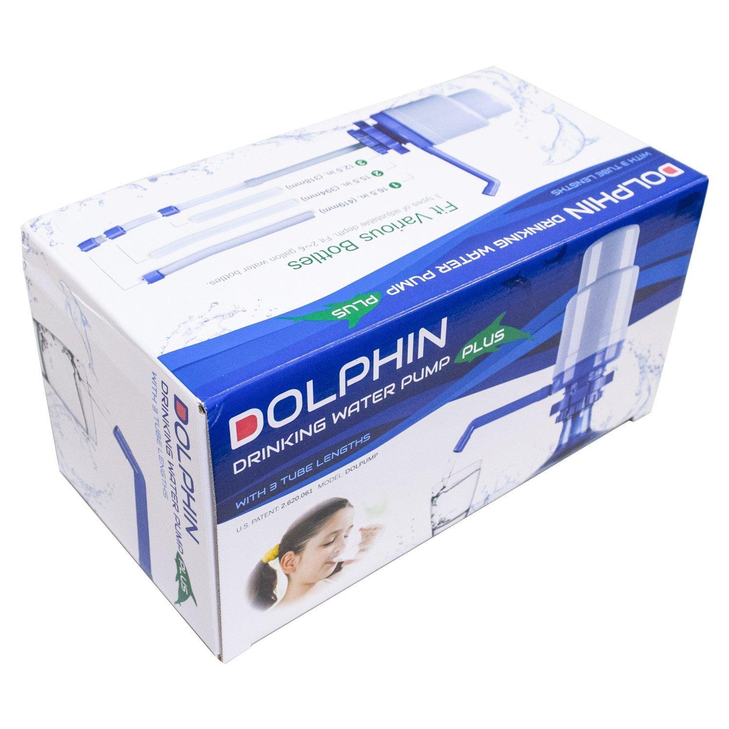 TERA PUMP Improved Generation Dolphin Water Bottle Pump with 4 Tubes Fits Most 2 to 6 Gallon Cooler Excluding Glass (NO BPA)