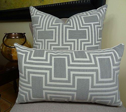 Thomas Collection Thomas Collection Gray Geometric Pillow - Grey White Trellis Throw Pillow - Decorative Throw Pillow - Modern Gray Pillow - Luxury Throw Pillow, Made in USA, 11206