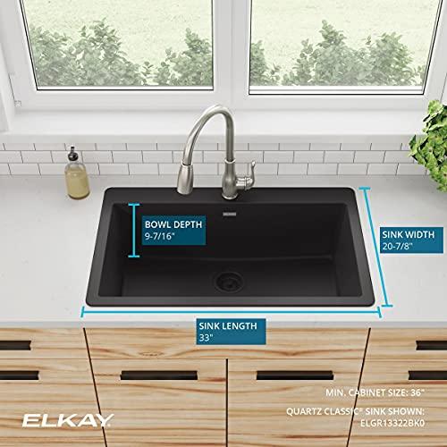 Elkay Elkay Quartz Classic ELGR13322BK0 Black Single Bowl Top Mount Sink