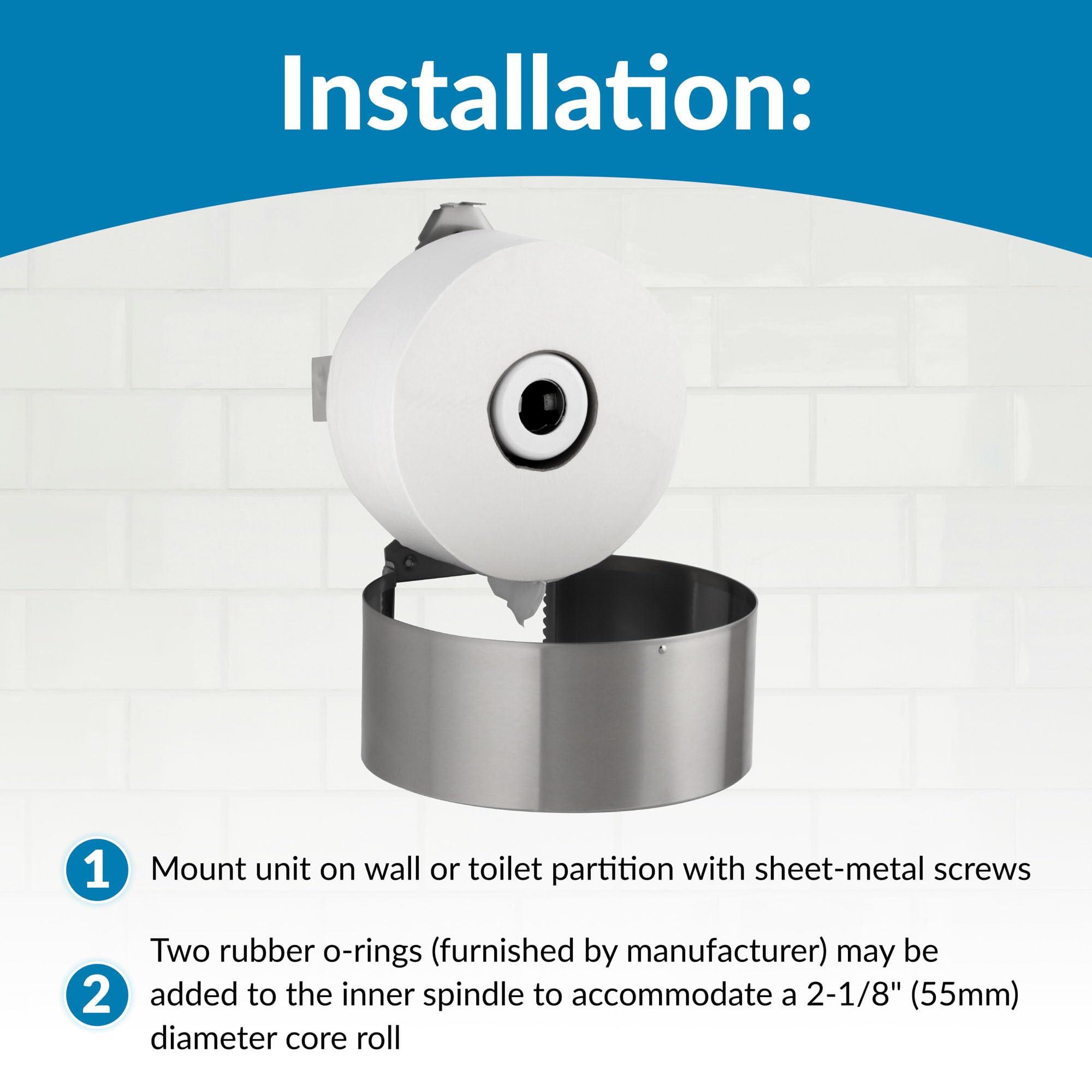 Bobrick Bobrick Single Jumbo-Roll Surface-Mounted Toilet Tissue Dispenser, Satin-Finish Stainless Steel, ADA Compliant, Secure Locking Design, Versatile Roll Compatibility, Durable & Easy-Load Mechanism (Model B-2890)