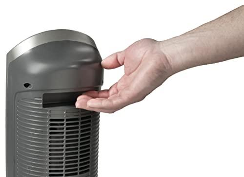 Lasko Lasko Oscillating Digital Ceramic Tower Heater for Home with Adjustable Thermostat, Timer and Remote Control, 23 Inches, 1500W, Silver, 755320, 8.5L x 7.25W x 23H, Silver